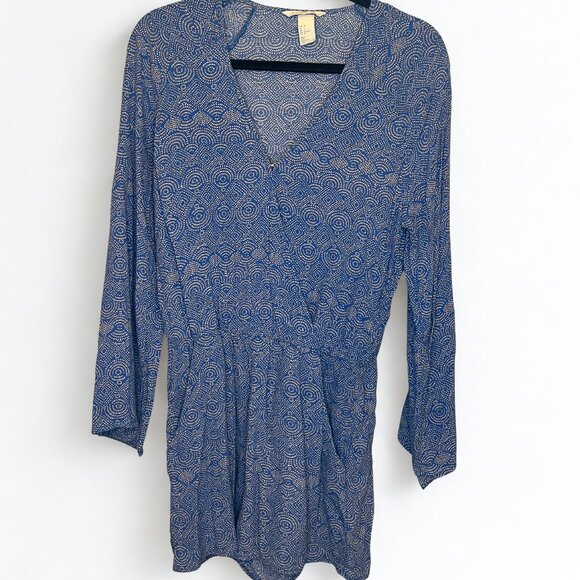 H&M Blue Patterned Romper with long sleeves - Picture 1 of 4